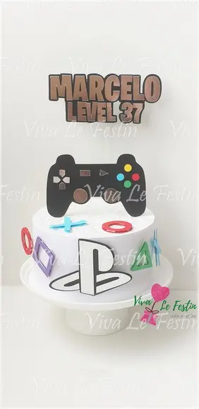 Topo de Bolo - Gamer