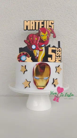 Topo de Bolo - Homem de Ferro