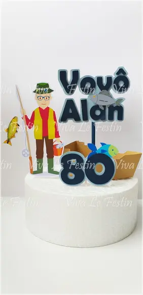 Topo de Bolo - Pescador
