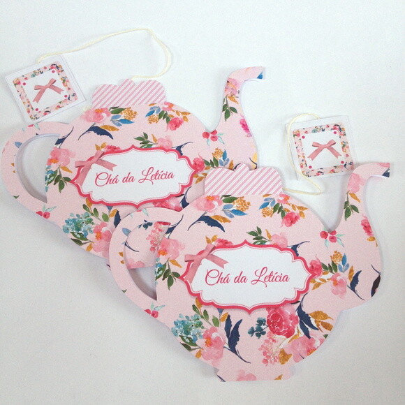 Convite Chá de Cozinha Floral rosa