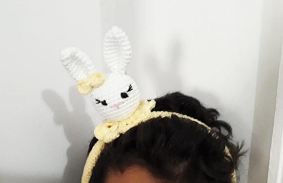 Arco de cabelo amigurumi