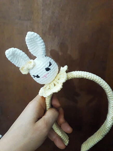 Arco de cabelo amigurumi