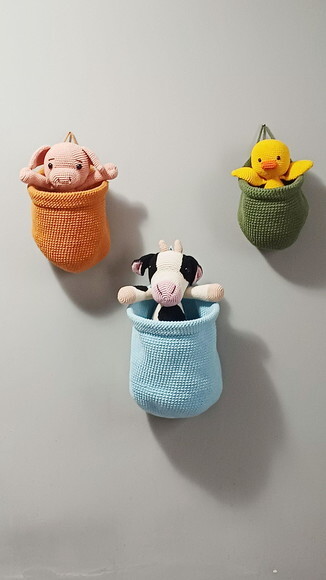 Cestos Decorativo com Bichinhos em Amigurumi
