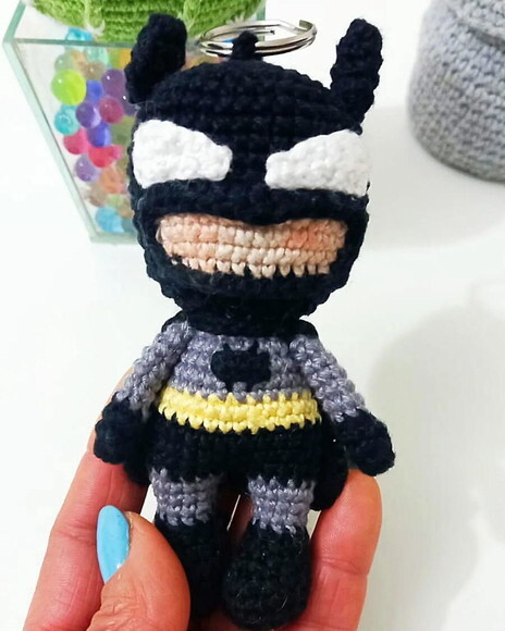 Chaveiro Batman em Amigurumi