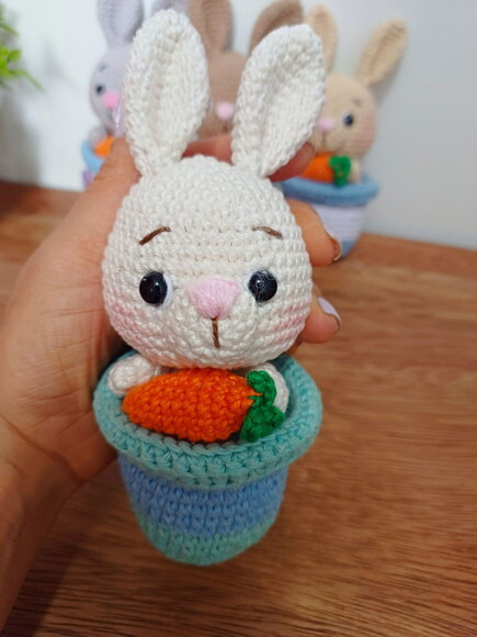 Coelho no Vazinho Amigurumi