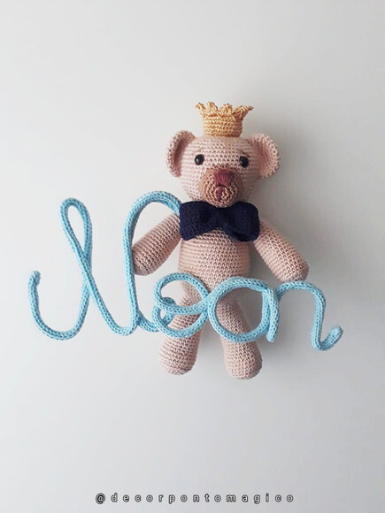 Enfeite de porta maternidade urso príncipe
