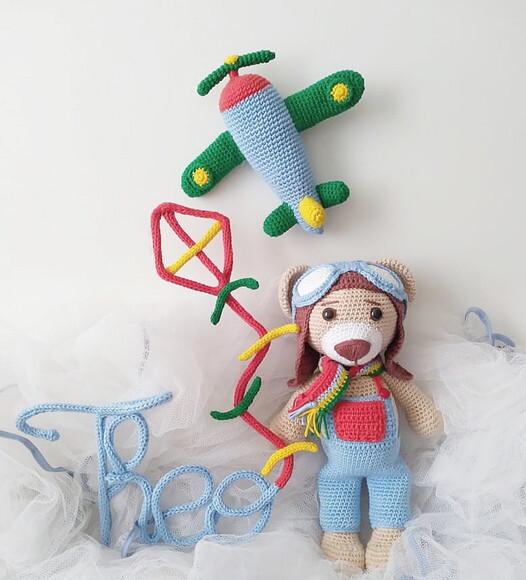Kit aviador amigurumi