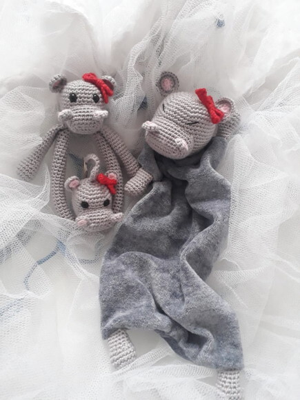 Kit naninha, chaveiro, chocalho amigurumi