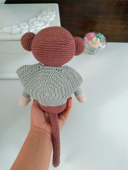 Macaco Com Touca Amigurumi
