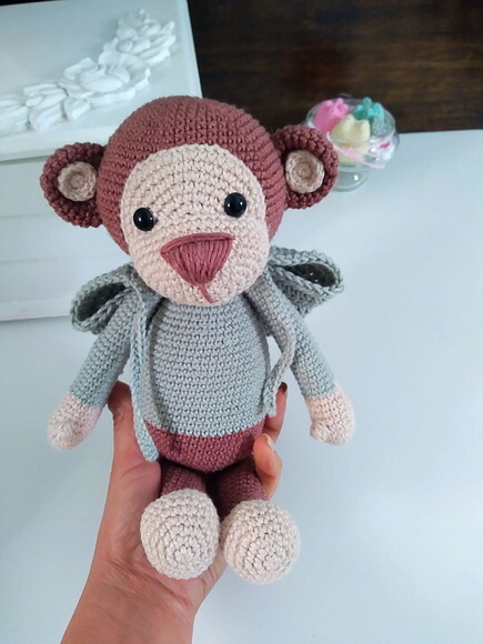 Macaco Com Touca Amigurumi