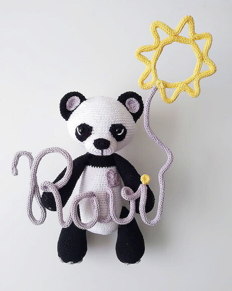 Porta maternidade amigurumi panda