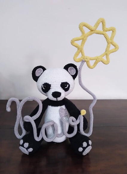 Porta maternidade amigurumi panda