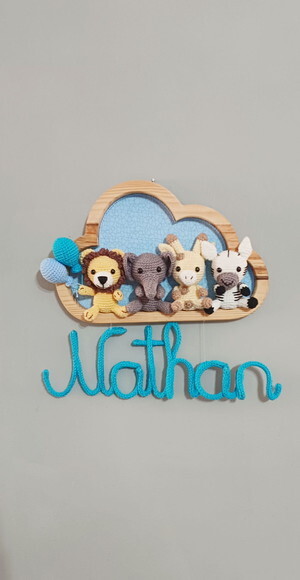 Porta Maternidade em Amigurumi Safári