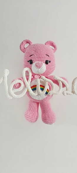Porta Maternidade Ursinha Animadinha em Amigurumi