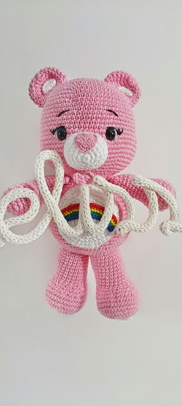 Porta Maternidade Ursinha Animadinha em Amigurumi