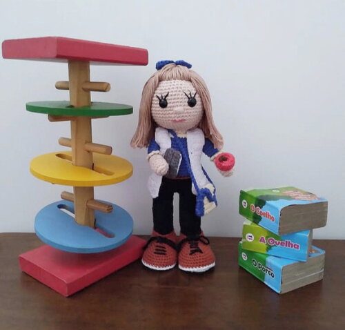 Boneca professora personalizada