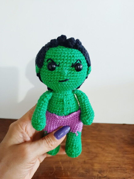 Boneco Hulk em Amigurumi