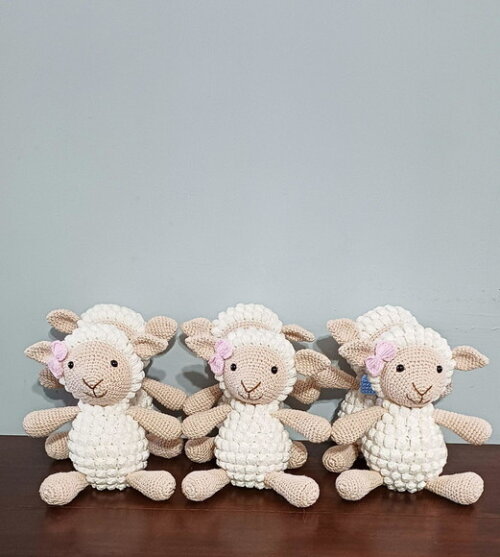 Casais de Ovelhas em Amigurumi