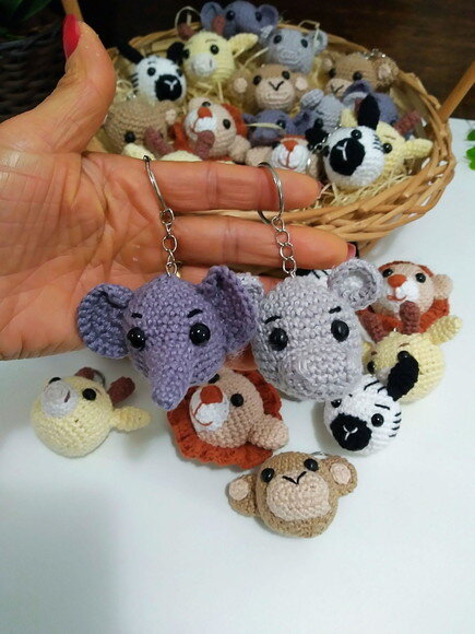 Chaveiro Safári Amigurumi