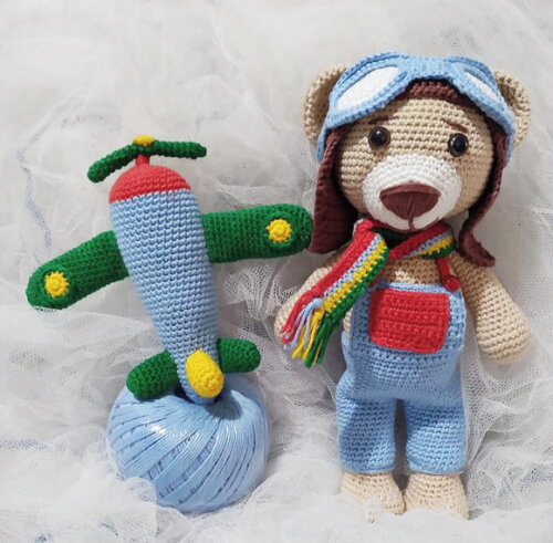 Kit aviador amigurumi