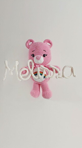 Porta Maternidade Ursinha Animadinha em Amigurumi