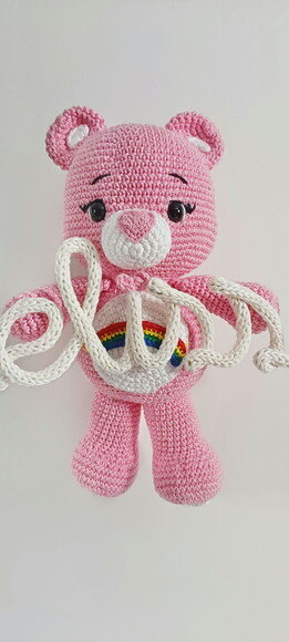 Porta Maternidade Ursinha Animadinha em Amigurumi