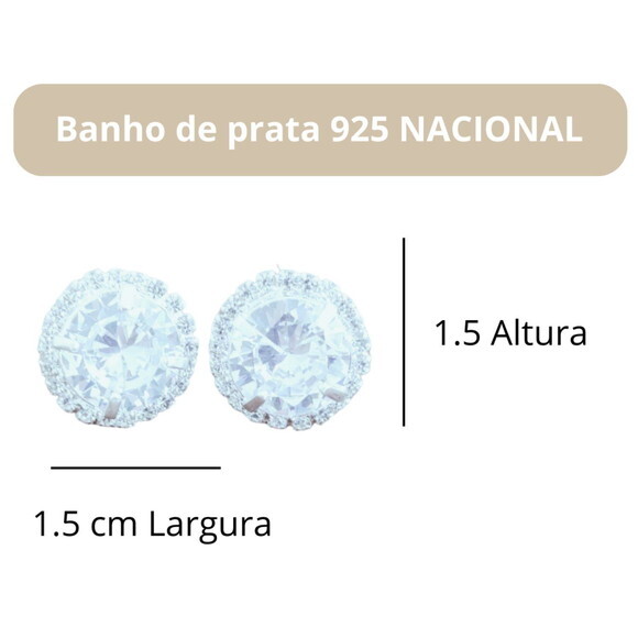 Brinco Redondo Para Noiva Em Zircônias