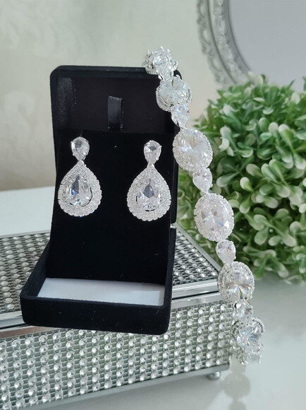 Kit Tiara Brinco Acessórios para Casamento Noiva Debutante