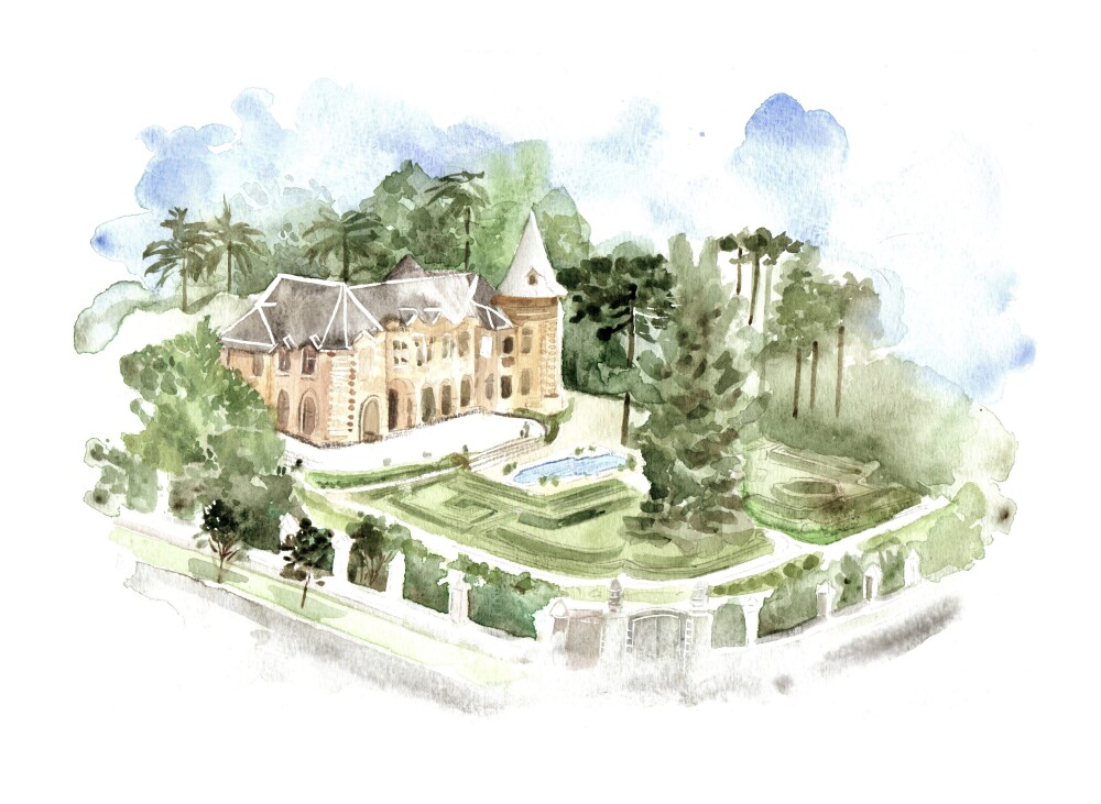 Pintura em aquarela para convite de casamento