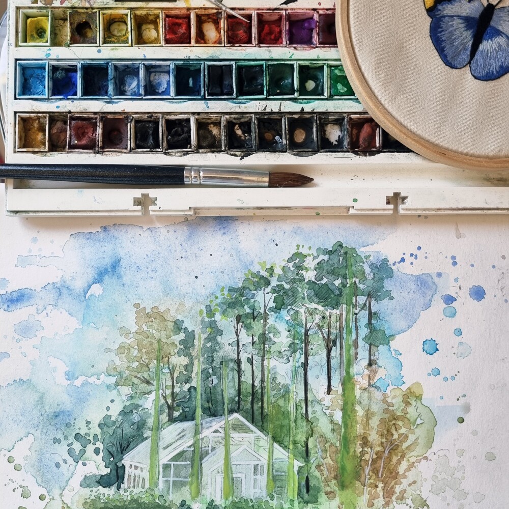Pintura em aquarela original