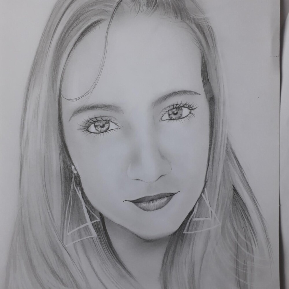 Desenho em preto e branco realista