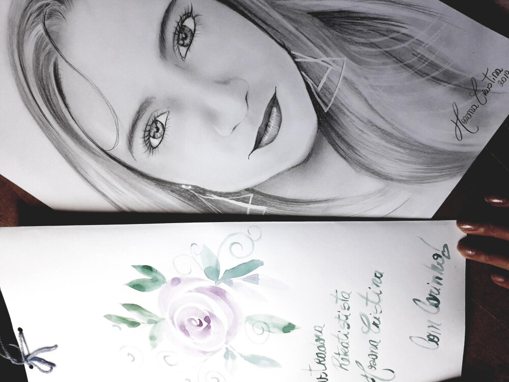 Desenho em preto e branco realista