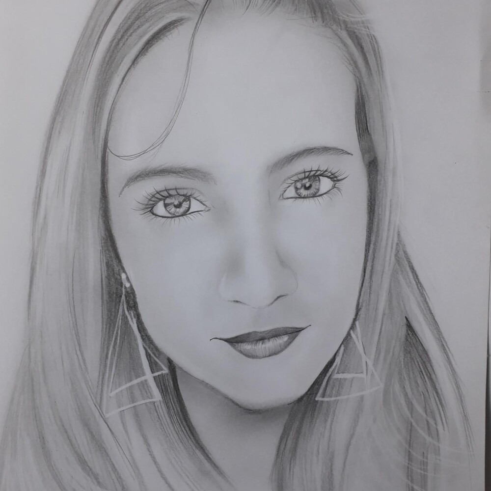 Desenho em preto e branco realista