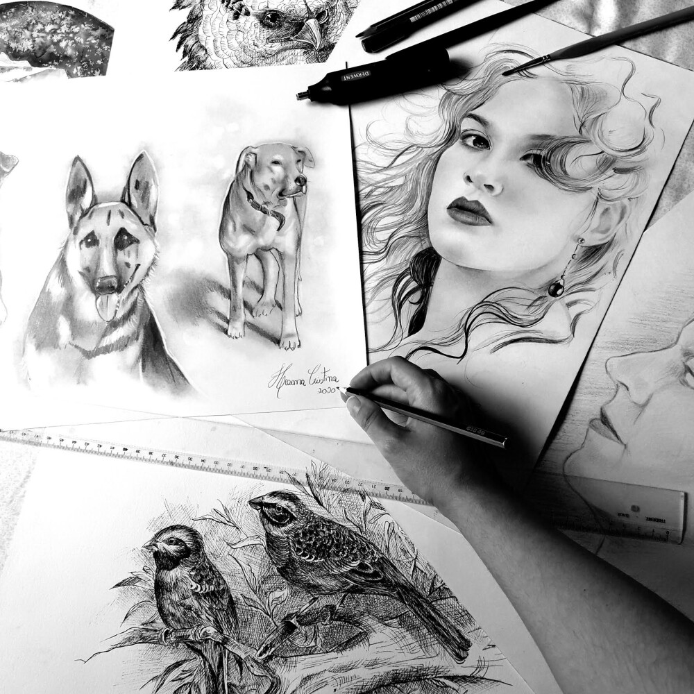 Desenho a grafite realista