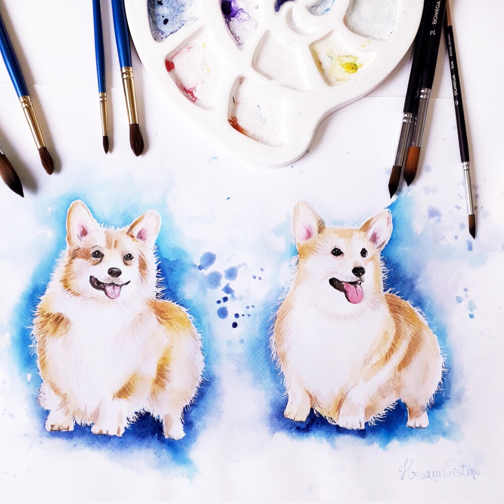 PINTURA EM AQUARELA realista de pet