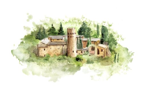 Pintura em aquarela para convite de casamento