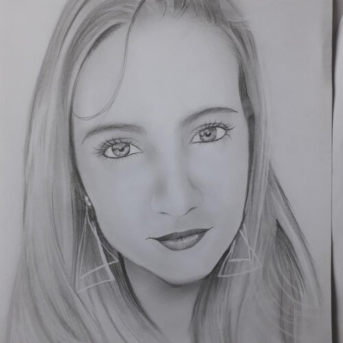 Desenho em preto e branco realista