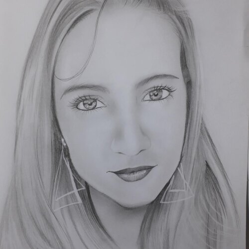 Desenho em preto e branco realista