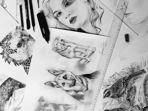 Desenho a grafite realista