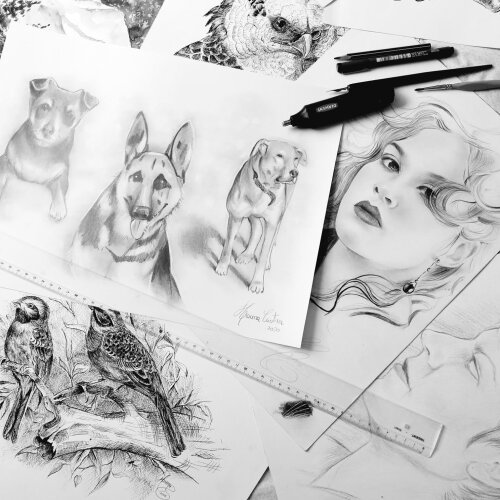 Desenho a grafite realista