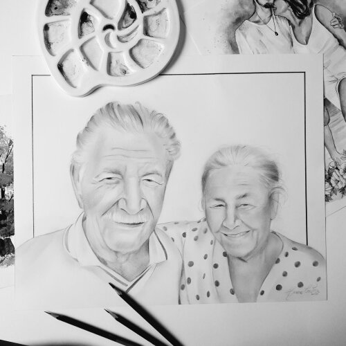 Desenho a grafite realista