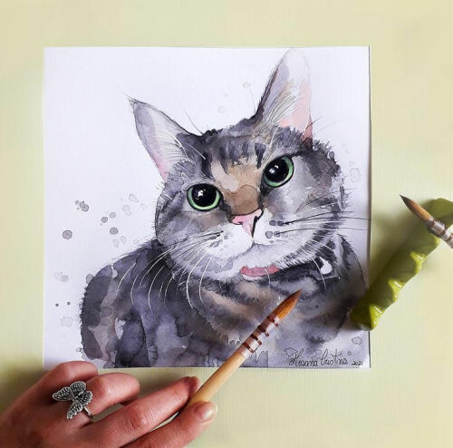 PINTURA EM AQUARELA realista de pet - Cópia