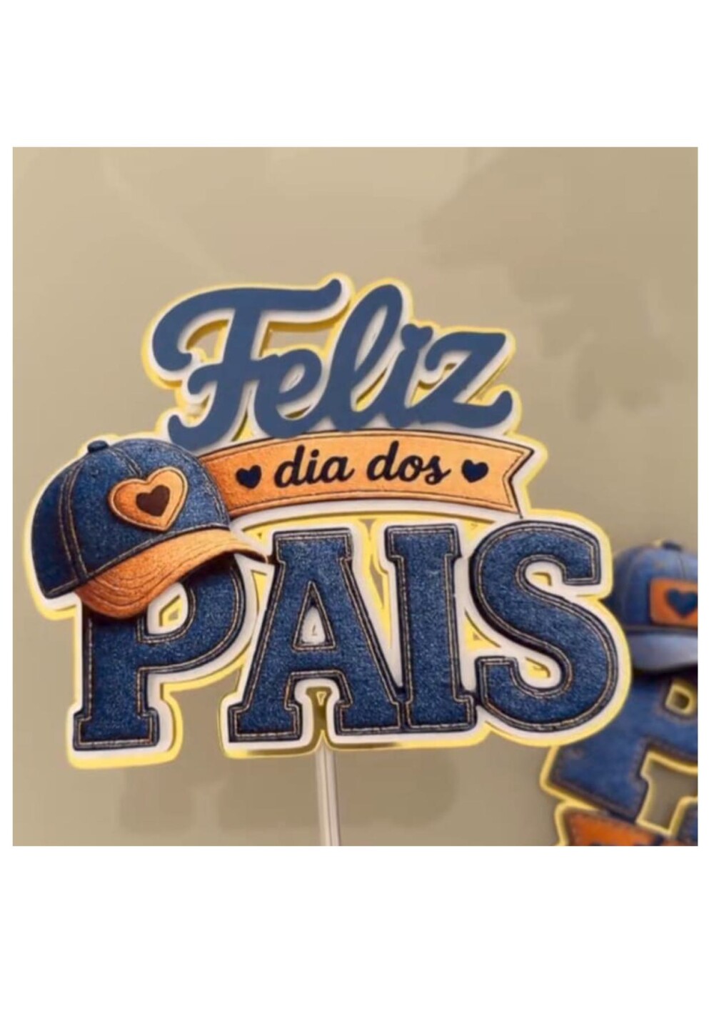 Topo de Bolo dias dos Pais - Decoração de Bolo - Dia dos Pais