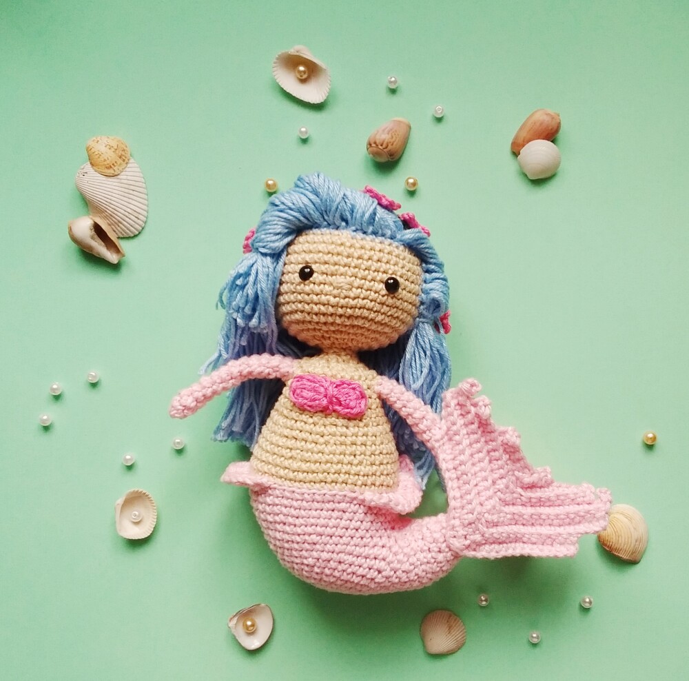 Sereia de amigurumi