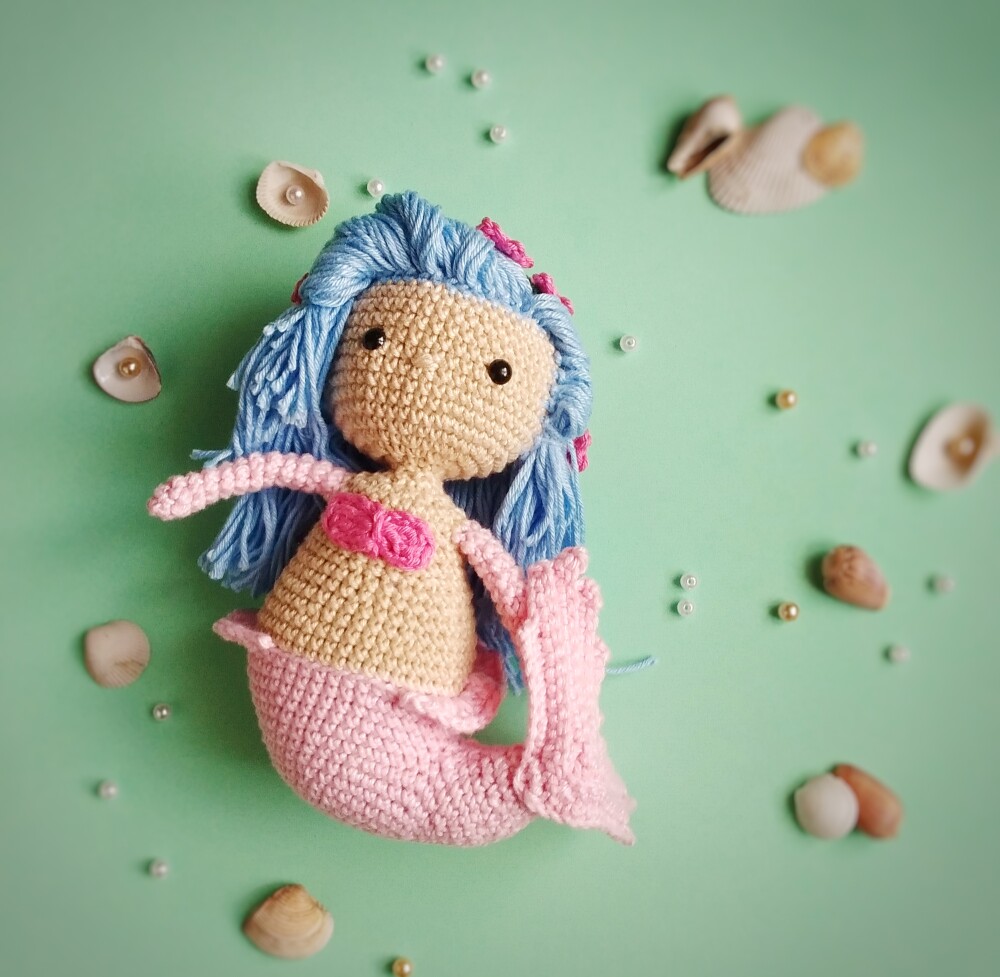 Sereia de amigurumi