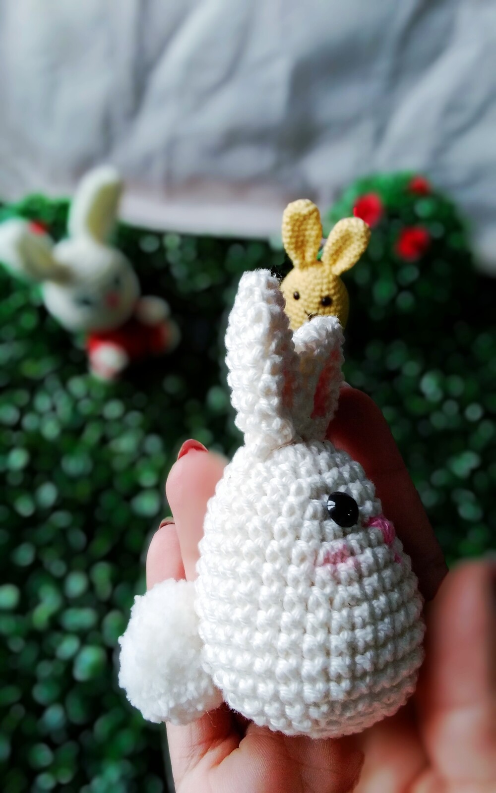 Kit  mini coelhos de amigurumi