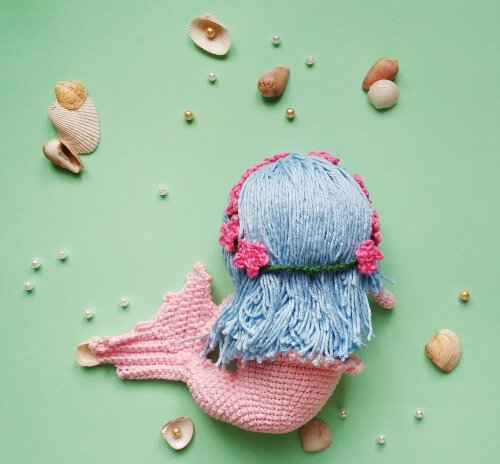 Sereia de amigurumi