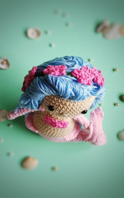 Sereia de amigurumi