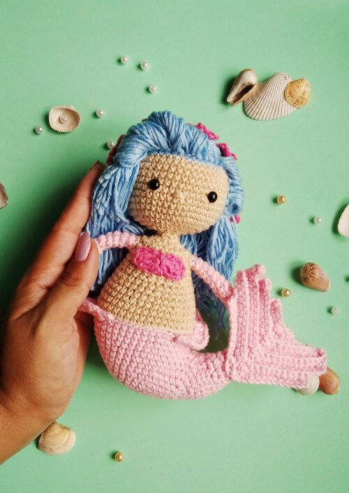 Sereia de amigurumi