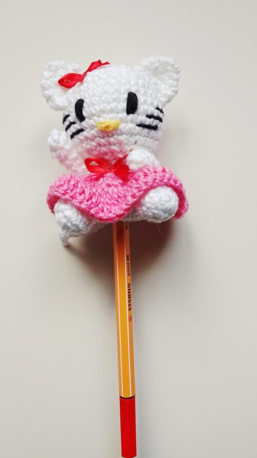 Ponteira de lápis de amigurumi